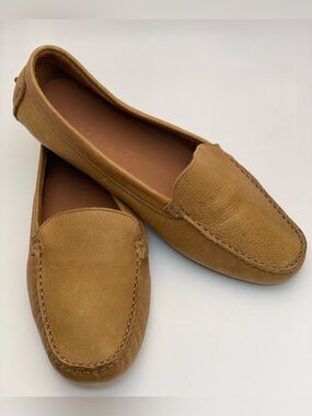 Corello Soft Pebbled Women's Leather Loafers Conac Quiet Luxury Flats - Sz 38
